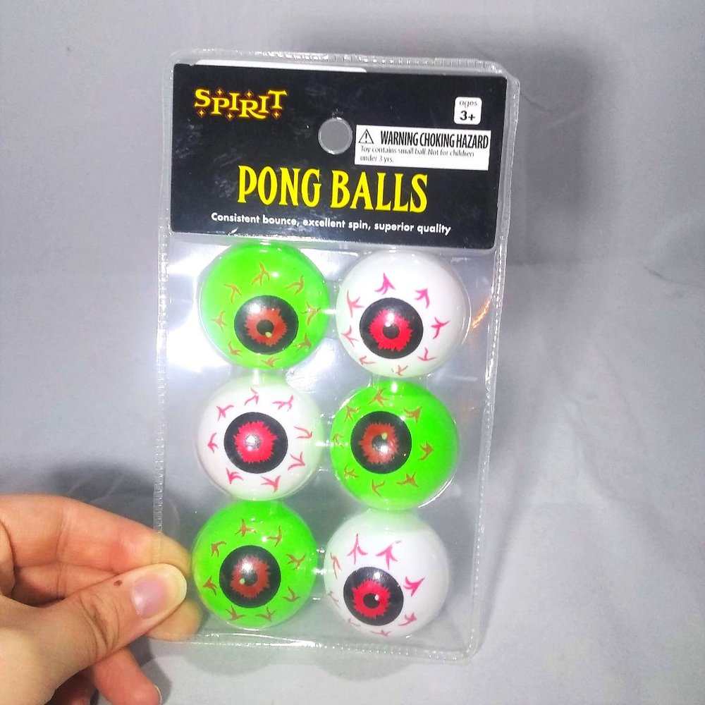 Spirit Halloween Pong Balls Pack of 6 Monster Eyes New